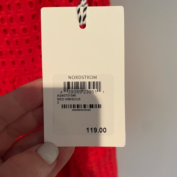 Nordstrom 1901 Red Eyelet Dress - Picture 3 of 5
